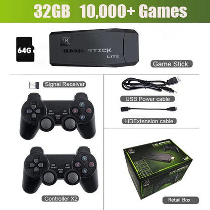 Video Game Console 2.4G Double Wireless Controller Game Stick 4K 20000 Games 64 32GB Retro Games for Children's Christmas gifts Apexion Labs