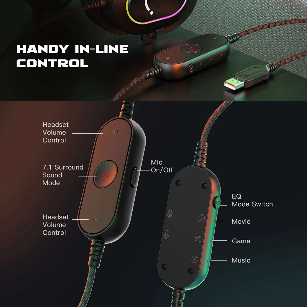 Fifine RGB Over-Ear Headphones Apexion Labs