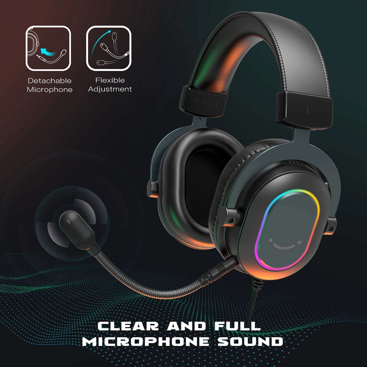 Fifine RGB Over-Ear Headphones Apexion Labs