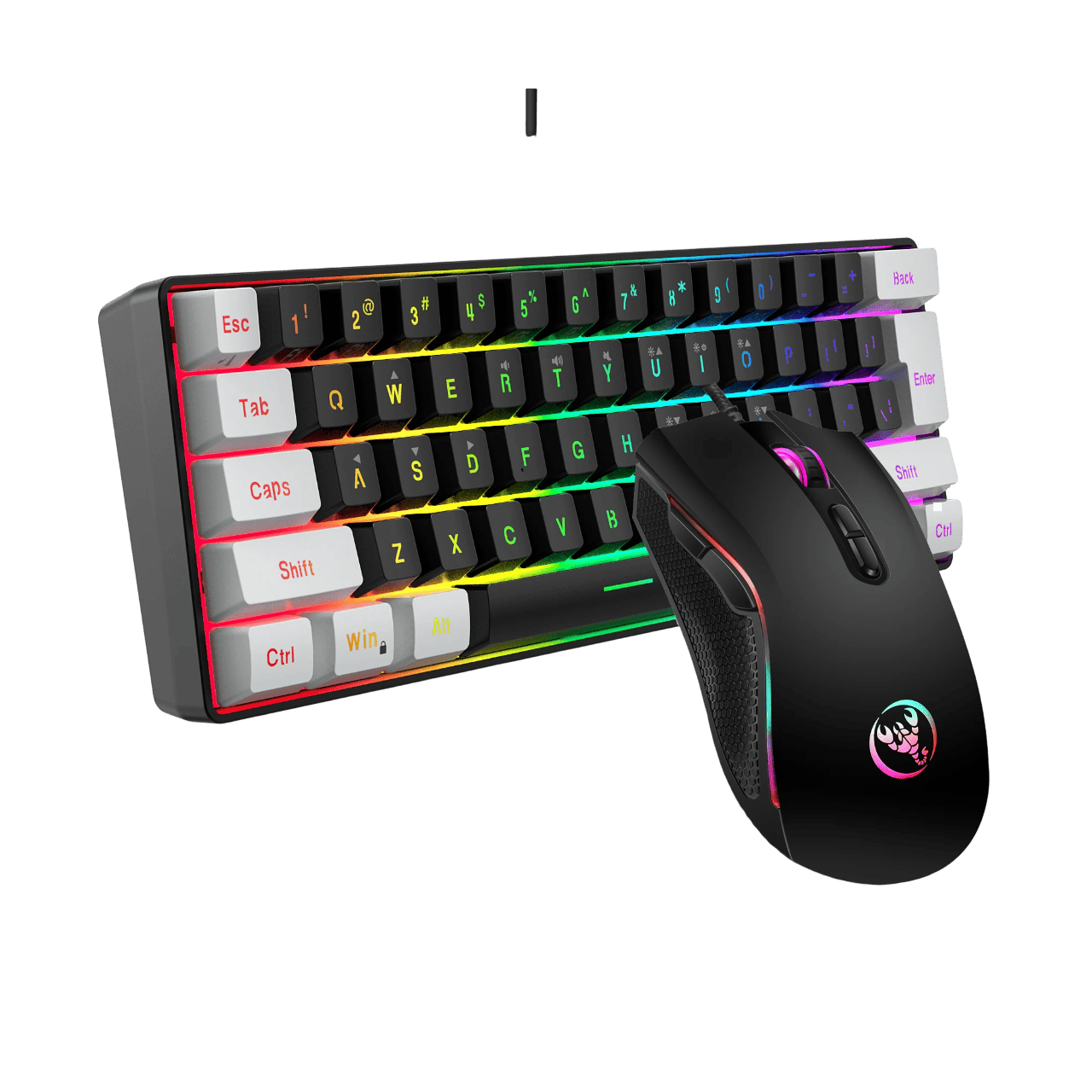 HXSJ 61-Key RGB Wired Keyboard & Mouse